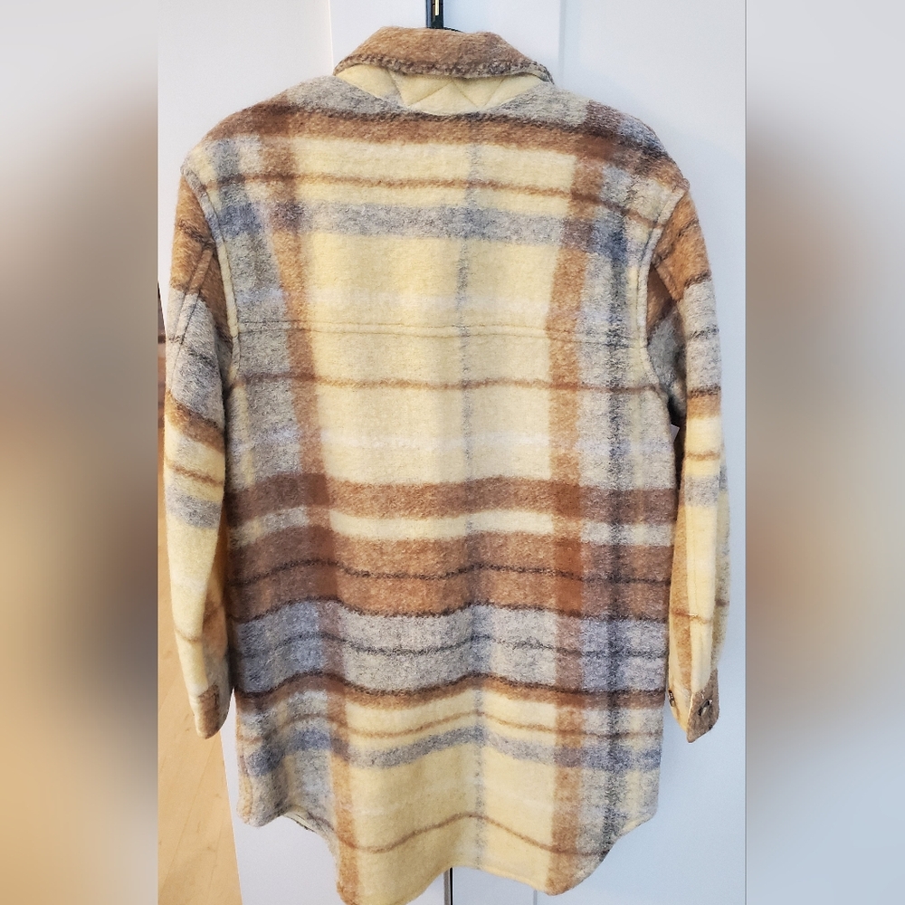 ✨️SOLD✨️NWT-Aritzia Ganna Long/Coat in Brown & Yellow Plaid Ladies Sz S - Picture 4 of 8